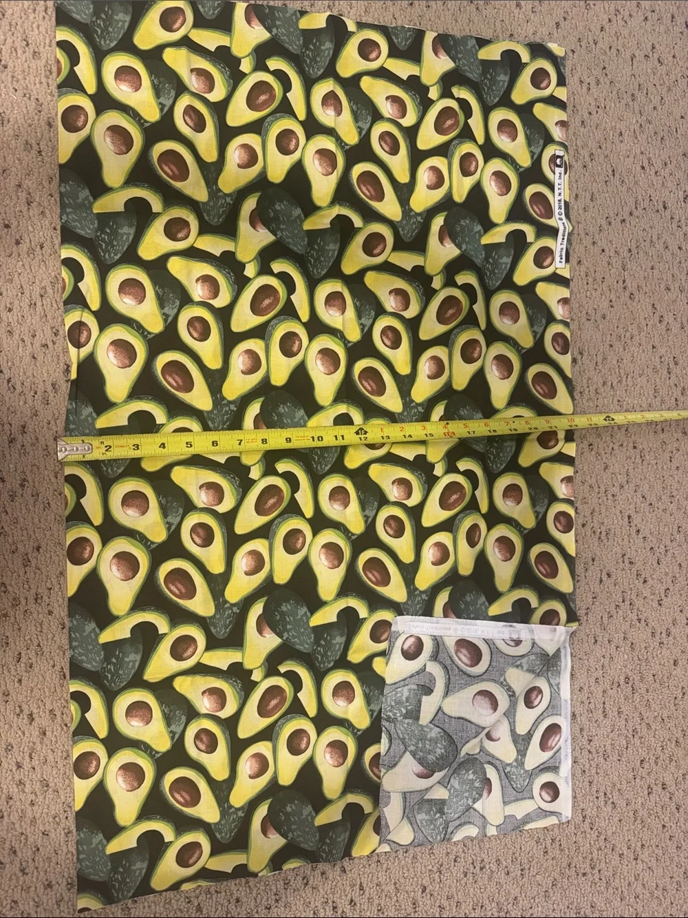 3’x 22” Avocado Pattern fabric